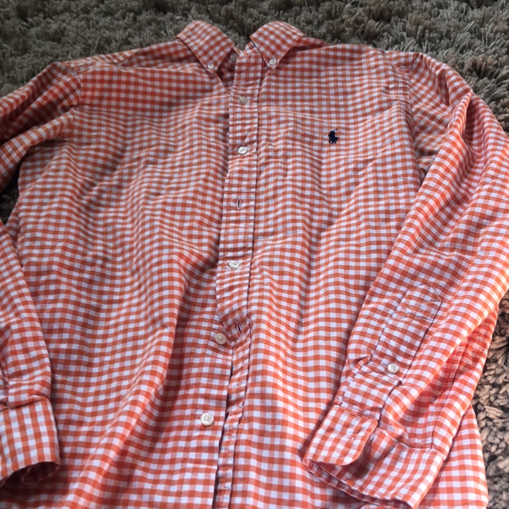 Ralph Lauren orange and white mens button down